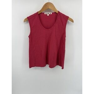 NWT AMO Sleeveless Tank Top Sz S Muscle Tee Preppy Chic Momcore MSRP $118